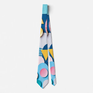 Vibrant Geometric Pop Art Pattern Tie
