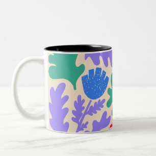 Vibrant Geometric Shapes Pattern Two-Tone Coffee Mug