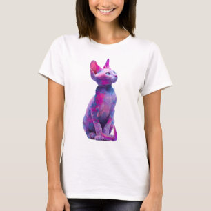 Vibrant Geometric Sphynx Cat Women T-Shirt