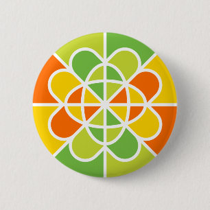 Vibrant Geometric Sunburst Abstract Art 6 Cm Round Badge