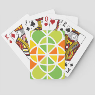 Vibrant Geometric Sunburst Abstract Art Playing Cards