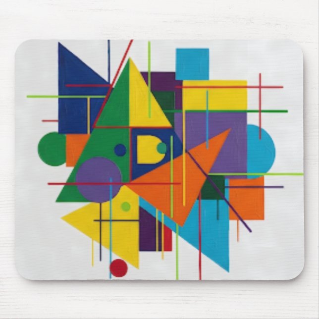 Vibrant Geometric Symphony Mouse Pad (Front)