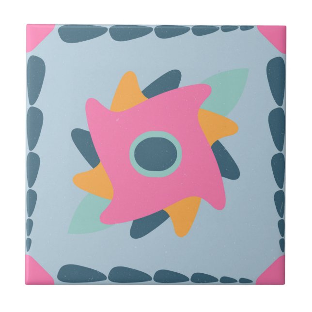 Vibrant Geometric Tile Design (Front)