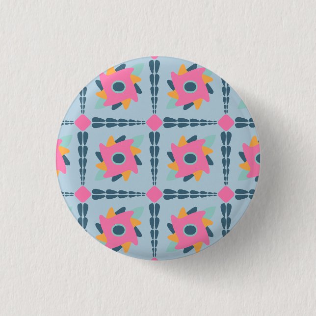Vibrant Geometric Tile Design 3 Cm Round Badge (Front)