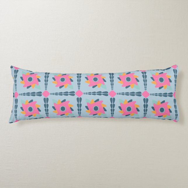 Vibrant Geometric Tile Design Body Cushion (Front)