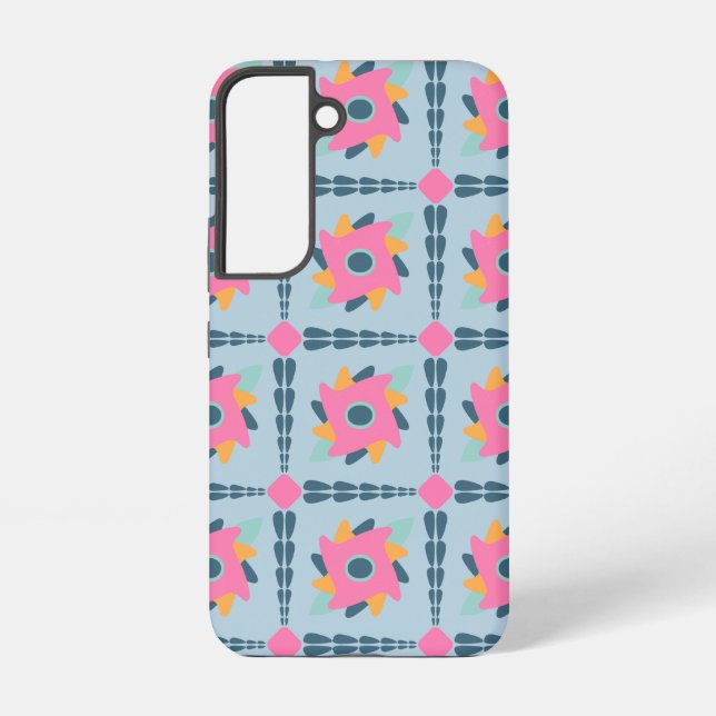 Vibrant Geometric Tile Design Samsung Galaxy S22 Case (Back)