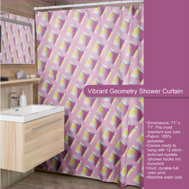  Vibrant Geometry Shower Curtain (Creator Uploaded)