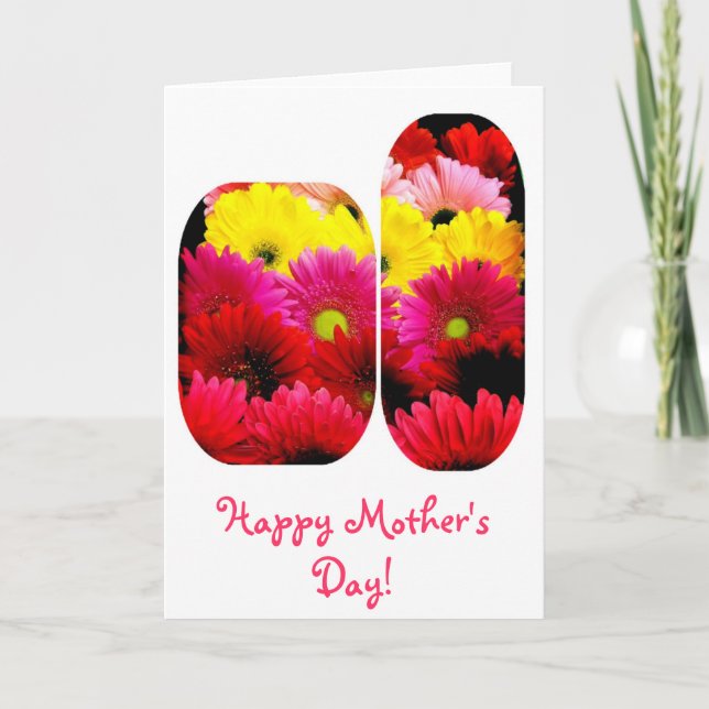 Vibrant Gerbera Daisies Happy Mother's Day Card (Front)