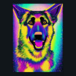 Vibrant German Shepherd Pop Art Dog Lovers Poster<br><div class="desc">Add a bold and colorful touch to your space with this stunning German Shepherd pop art poster. Featuring a neon-inspired, psychedelic design, this eye-catching artwork is perfect for dog lovers, German Shepherd owners, and those who appreciate modern, vibrant wall decor. Ideal for home, office, or as a unique gift for...</div>