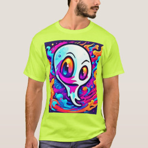 Vibrant Ghost Cartoon T-Shirt