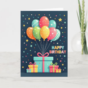 Vibrant Gift Box Birthday Card