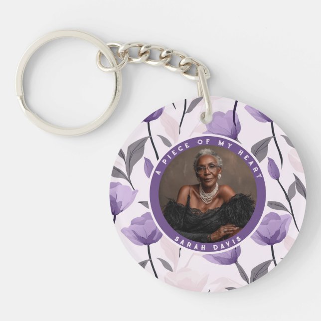 Vibrant Gift Ideas For Men Tulip Flower Key Ring (Front)