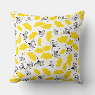 Vibrant Ginkgo Biloba Botanical Art Pattern - Yell Cushion