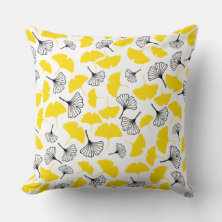 Vibrant Ginkgo Biloba Botanical Art Pattern - Yell Cushion