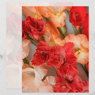 Vibrant Gladiolus Flowers Scrapbook Paper