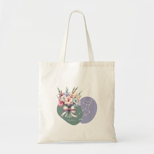 Vibrant Gladiolus  Virgo Constellation Graceful Tote Bag (Front)