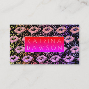 Vibrant Glamour Glitter Kisses and Specks Business Card