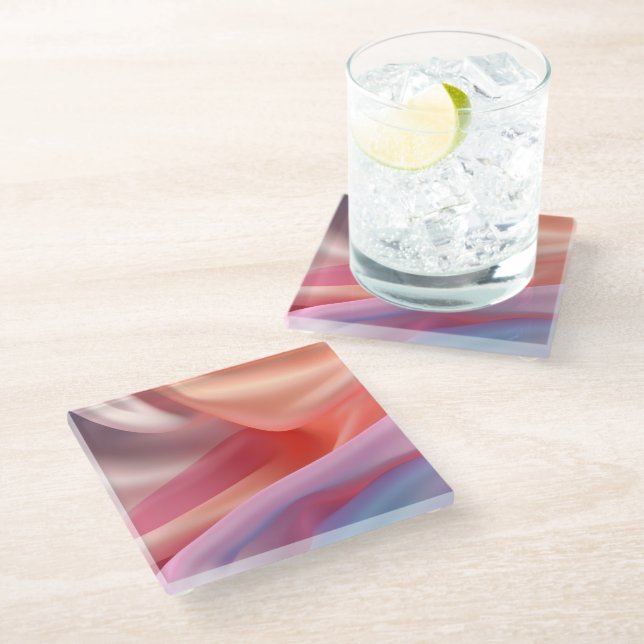 Vibrant Glass Coaster (Angled)