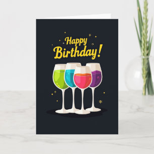 Vibrant Glasses Birthday Card