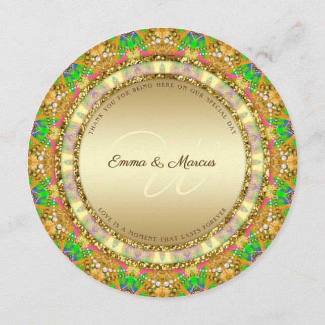 Vibrant Glitchcore Glam Dinner Plate Menu Template (Back)