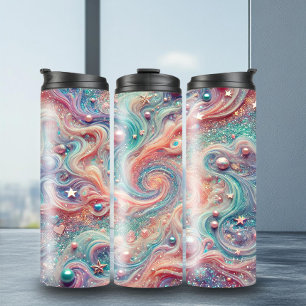 Vibrant Glitter Milky Way Thermal Tumbler