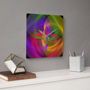 Vibrant Glossy Circle Geometric Wall Clock