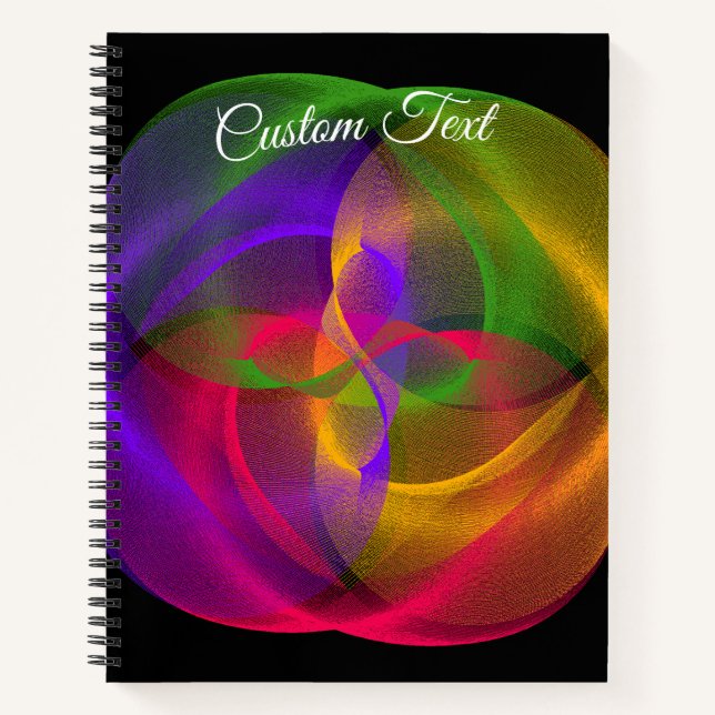 Vibrant Glossy Finish Geometric Notebook (Front)