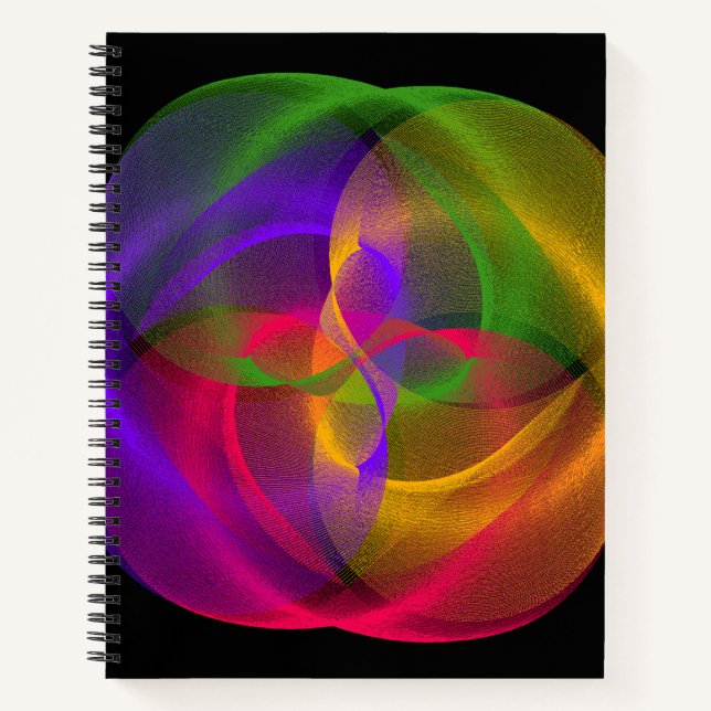 Vibrant Glossy Finish Geometric Notebook (Front)