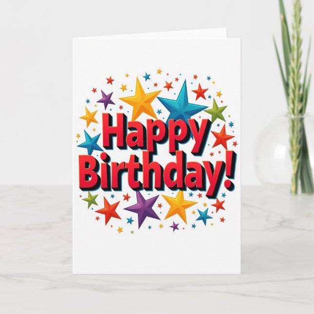 Vibrant Glossy Stars Card (Front)