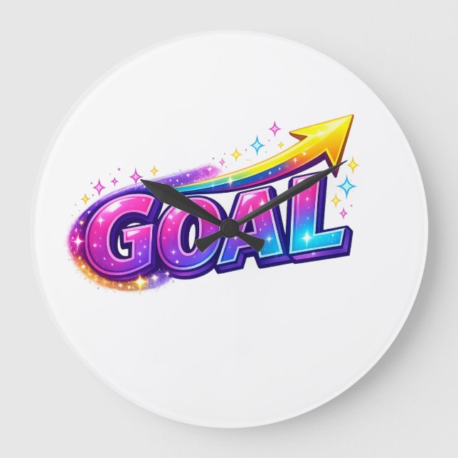 Vibrant GOAL Wall Clock – Success Through Time (Front)