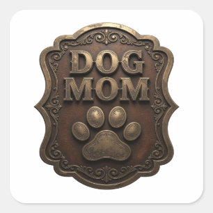 Vibrant Gold DOG MOM Gift Sticker