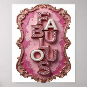 Vibrant Gold FABULOUS Slogan Design Poster