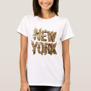 Vibrant Gold NEW YORK Print T-Shirt