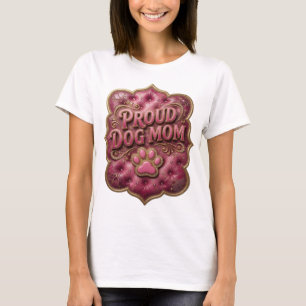 Vibrant Gold PROUD DOG MOM Modern Design T-Shirt