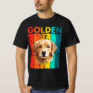 Vibrant Golden Retriever Retro Design T-Shirt