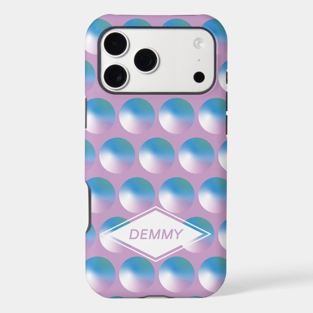 Vibrant gradient circles Geometric Modern Blue. (Back)