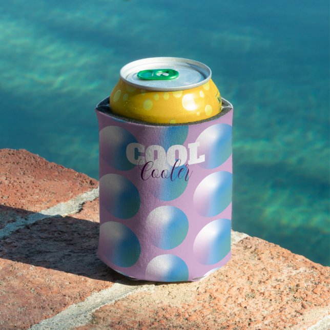 Vibrant gradient circles Geometric Modern Blue. Can Cooler (In Situ Pool)