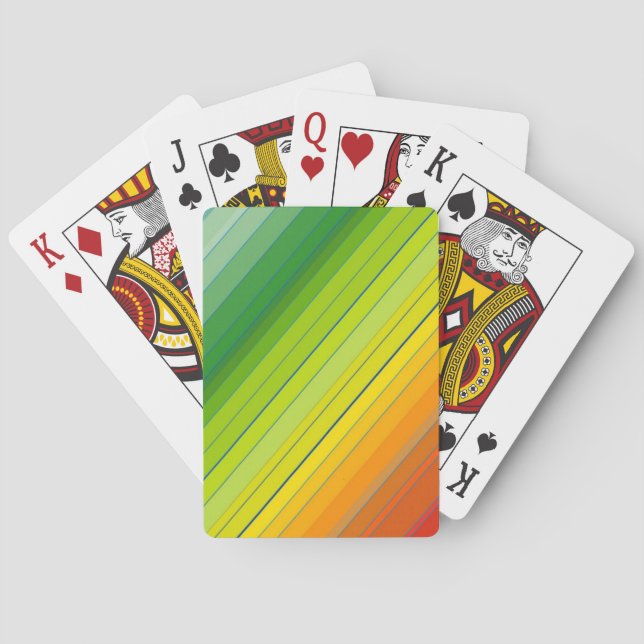 Vibrant Gradient Stripe  Playing Cards (Back)