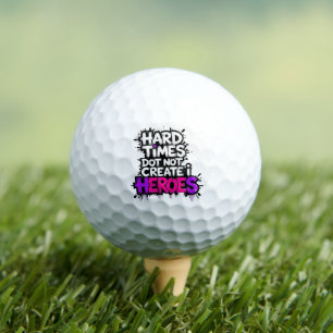 Vibrant Gradient Typographical Create Heroes Golf Balls