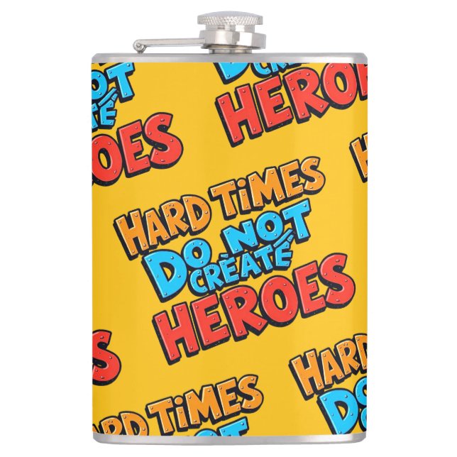 Vibrant Gradient Typographical Create Heroes  Hip Flask (Front)