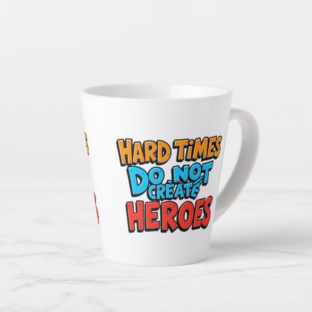 Vibrant Gradient Typographical Create Heroes  Latte Mug (Right Angle)