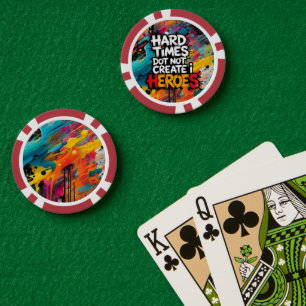 Vibrant Gradient Typographical Create Heroes Poker Chips