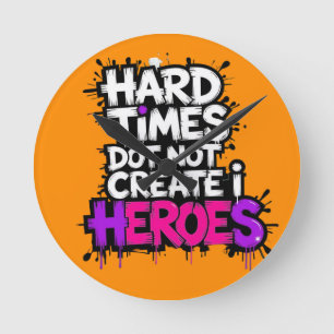 Vibrant Gradient Typographical Create Heroes  Round Clock