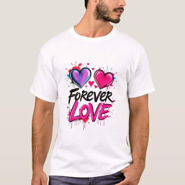 Vibrant Graffiti Heart Design Men's Basic T-Shirt (Front)