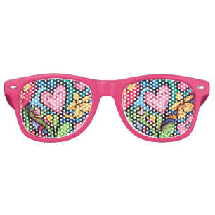 Vibrant Graffiti Valentine's Day Art Retro Sunglasses