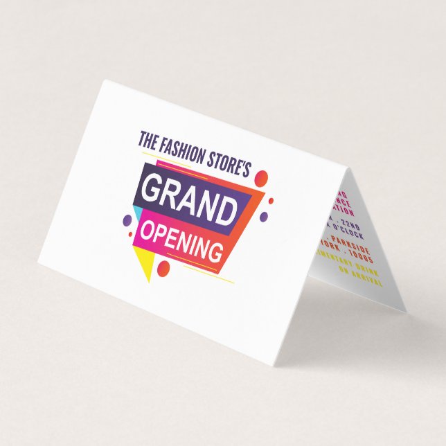 Vibrant Grand Opening Ceremony With Map/Photo Card (Front)