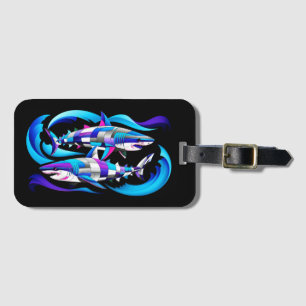 Vibrant Great White Shark Luggage Tag