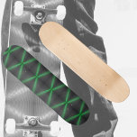Vibrant Green and Black Pattern Skateboard<br><div class="desc">Vibrant neon green X's across a Black backgroun. 

This image is original photography by JLW_PHOTOGRAPHY</div>