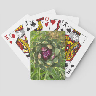 Vibrant Green and Purple Tuscan Artichoke Playing Cards