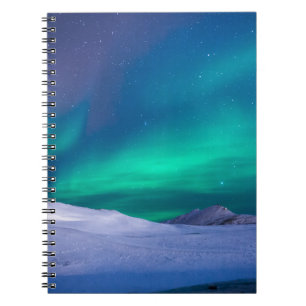 Vibrant Green Aurora Borealis Night Notebook